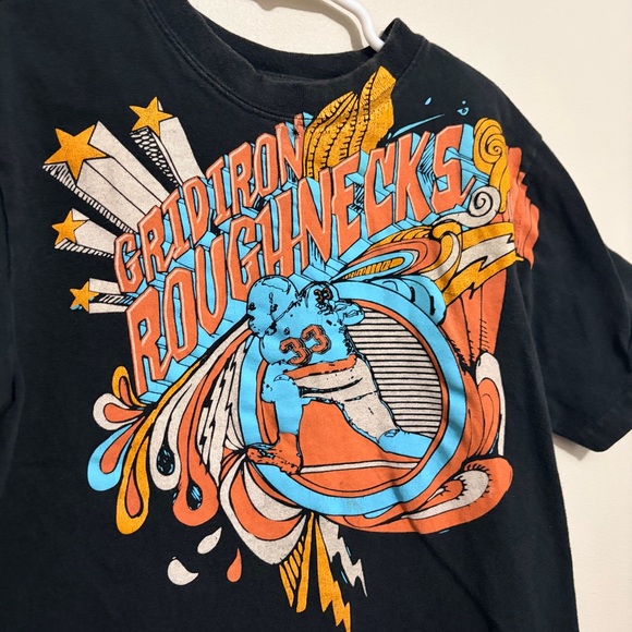 Y2K PLACE 1989 Black T-Shirt Gridiron Football 100% Cotton Boys M 7/8 - Picture 2 of 4